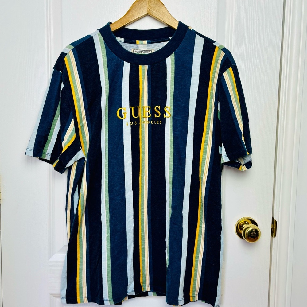 GUESS Originals Los Angeles Vertical Striped T-shirt - Picture 2 of 5